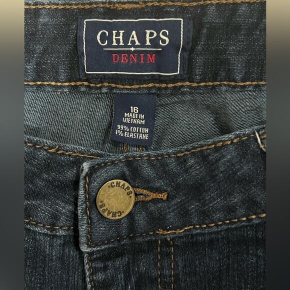 Chaps Denim Women's Madden Straight Jeans, Dark Blue, Size 16 - Picture 5 of 6